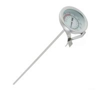 Thermomètre alimentaire pointeur en acier inoxydable - Thermomètre pour friture profonde - Jauge de température d'huile de cuisson pour cuisine (40 cm)