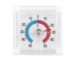 Thermomètre analogique bimétallique carré transparent pour intérieur et extérieur, pour montage mural, abri de jardin, garage, sous-sol, moniteur météo, 7,6 cm