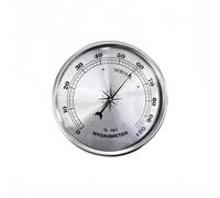 Thermomètre analogique classique argenté avec cadre en métal // Thermomètre argenté contrôle de l'environnement Diamètre 90 mm