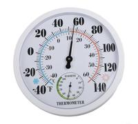 Thermomètre analogique d'intérieur et d'extérieur avec hygromètre, pour cadran de température et jauge d'humidité pour la maison, la terrasse, le garage et la serre, de -40 °C à 60 °C, cadran blanc
