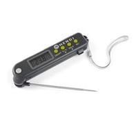 Thermomètre pliable Sonde de pénétration pliable (45°/90°/135°/180°) Plage de mesure -50°C- +300°C Sonde de pénétration 130mm Boîtier ergonomique Graduation : 0,1°C Arrêt automatique après 60 minutes