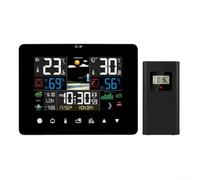 Thermomètre baromètre numérique avec fonction de prévision 12h | Interface tactile, prévisions sur 12 heures, pour calendrier perpétuel, support en 7 langues, rétroéclairage adaptatif