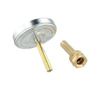 Thermomètre bimétallique 0-120 °C avec manchon de plongée en laiton 1/2", thermomètre à eau analogique pour chaudière, barbecue, fumoir et chauffage, cadran de 63 mm
