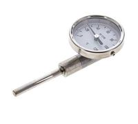Thermomètre bimétallique en acier inoxydable 0 à +120°C Cabinet 63mm Fond de tige 63mm