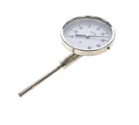 -Thermomètre bimétallique en acier inoxydable de 30 à +50°C Cabinet de 100mm Fond de tige de 100mm