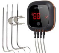 Thermomètre Bluetooth pour barbecue et cuisine avec 4 capteurs, rechargeable par USB