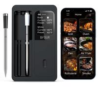 Thermomètre Bluetooth pour barbecue Zimilo avec 2 sondes,via application, étanche, écran LCD, autonomie de 90 heures, thermomètre pour viande