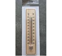 Thermomètre - Bois - 22 x 5 cm - Intérieur/Extérieur - -40°C à +50°C - Fixation incluse