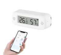 Thermomètre Connecté Wifi, Hygrometre Connecté avec Alarme Intelligente, Stockage Exportation Gratuite de Données, Compatible avec Smart Life, Convient thermometre Chambre Bebe, Blanc avec écran