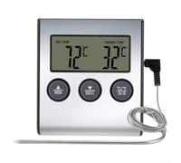 Thermomètre Cuisine avec Minuteur - Lecture Instantanée Sonde Pliable Acier pour Barbecue Friture Cuisson Four Pâtisserie -50°C à 300°C Écran LCD Rétroéclairé Aimanté