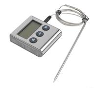 Thermomètre Cuisine pour instantané avec Sonde Pliable 19cm, Écran LCD Rétroéclairé, Précision ±1°C pour Barbecue et Cuisson