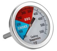 Thermomètre de barbecue - À aiguille avec échelle colorée BBQ/Smoke - Pour fumoir, grill et four à pizza - Ø76 mm