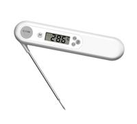 Thermomètre de Barbecue à Sonde, Grand Écran, Portable, Blanc ABS | Bbq et Cuisson, Résistance aux Hautes Températures, Anti-chute, Adapté Steak et Bière Froide