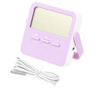 Thermomètre de Bureau Mini avec Sonde, Alarme Haute et Basse Température | Affichage Intérieur et Extérieur, Abs, Support Inclus, Usage Chambre et Jardin, Pile Aaa Non Fournie