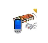 Thermomètre de cuisine argent numérique sans fil rétro-éclairage avec sonde pour barbecue fumoir four à gril pour alimentsviande Argent G