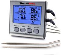 Thermomètre de cuisine digital ThermoPro TP-17, deux sondes, argent