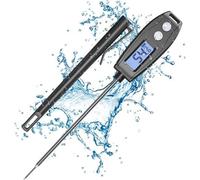 Thermomètre de cuisine numérique avec écran LCD et rétroéclairage - Résistant à l'eau et offrant une mesure précise de la température pour la cuisson et la pâtisserie.
