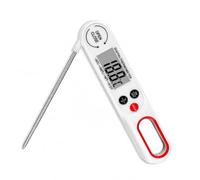Thermomètre de cuisine numérique pliable blanc avec sonde LCD | Thermomètre de cuisine numérique pliable, sonde longue LCD rétroéclairée, pour barbecue et four, lecture rapide et précise