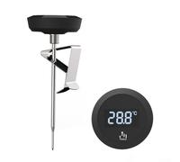 Thermomètre de cuisson numérique avec boîtier en ABS étanche IP65 et sonde en acier inoxydable 304 pour café, lait, thé, barbecue (noir)