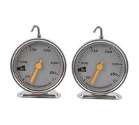 Thermomètre de four analogique grand cadran cuisson grillades | Lot de 2, plage de mesure de 50 à 280 °C, résistant à la chaleur, pour cuire et rôtir, montage facile