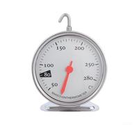 Thermomètre de four en acier inoxydable 9 x 7 cm Grand cadran (rouge) | Plage de mesure 50-280 °C, précision ± 5 °C, idéal pour rôtir, gâteaux, pizza, design robuste