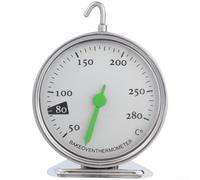 Thermomètre de four en acier inoxydable 9 x 7 cm Grand cadran (vert) | Plage de mesure 50-280 °C, précision ± 5 °C, idéal pour rôtir, gâteaux, pizza, design robuste
