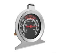 Thermomètre de four en acier inoxydable, jauge bimétallique mécanique de 50 à 300 °C pour la cuisine et les grillades, couvercle en verre résistant à la chaleur, design à poser ou à suspendre, argenté