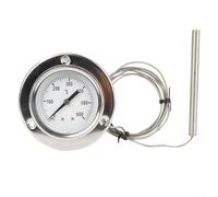 Thermomètre de four industriel avec sonde capillaire de pression en acier inoxydable et 1 rallonge de 5 mètres pour une plage de température de 0 à 600 degrés Celsius