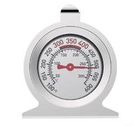 Thermomètre de four mécanique en acier inoxydable résistant à la chaleur avec couvercle en verre précis de 50 à 300 °C, plage de 100 à 800 °F, pas besoin de piles, double support unique, double