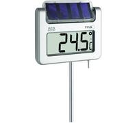 Thermomètre de jardin solaire - TFA DOSTMANN - Avenue - argent - éclairage solaire - carré 175x175 mm