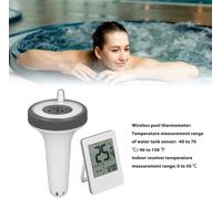 Thermomètre de piscine avec une portée de 60 mètres, écran LCD, précision de 0,1°C, étanche, numérique et flottant - appareil de mesure de la température pour piscines