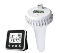 Thermomètre de piscine flottant sans fil - Thermomètre numérique flottant - Thermomètre d'eau avec capteur extérieur et température LCD - Pour piscine, jacuzzi, spa, étang, aquarium