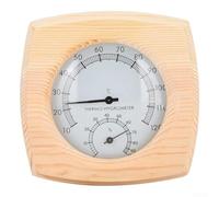 Thermomètre de sauna en bois avec jauge d'humidité - Résistant à l'humidité pour sauna traditionnel et infrarouge 15 x 13 x 3 cm Finition bois naturel Accessoire mural