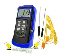 Thermomètre De Type K Avec Capteur De Thermocouple 1300 ° C (° C, ° F Et K Avec 4 Thermocouples (câblé Et Acier Inoxydable) (Thermomètre avec 4 sondes)