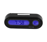 Thermomètre de voiture voltmètre horloge, 2 en 1 intérieur de véhicule de voiture Mini montre électronique LED horloge numérique thermomètre voltmètre