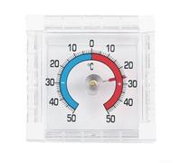 Thermomètre d'extérieur résistant aux intempéries bimétallique carré Jauge de fenêtre Moniteur de température pour abri de jardin Garage Support mural Transparent pour cadran 7,6 cm