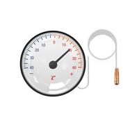 Thermomètre d'installation pour tuyau de chauffage - Thermomètre de refroidissement à capillaire à vapeur - Bimétal - Capillaire de 156 cm - Plage de température de -40/40 °C - Thermomètre à aiguille