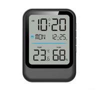 Thermomètre d'intérieur électronique hygromètre horloge avec grand affichage numérique multifonction heure, température, hygromètre pour bureau ou montage mural, réglage facile, interface utilisateur