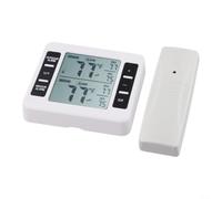 Thermomètre d'intérieur et d'extérieur sans fil avec 12 capteurs, écran LCD, alarme sonore et options de montage facile pour un usage domestique (1 capteur)