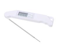 Thermomètre Électronique à Viande Pliable, Lecture Rapide 4-7 S | Acier Inoxydable et Abs, Plage 50 °c à 300 °c, pour Hôtel et Restaurant, Blanc