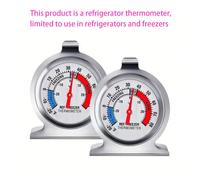 Thermomètre en acier inoxydable avec grand cadran, jauge de température sans contact -30~30°C/-20~60°F, sans pile, facile à lire pour réfrigérateur et congélateur Thermomètre argenté 1 pièceAcier inox