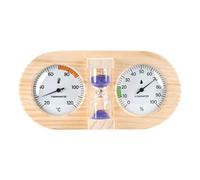 Thermomètre Et Hygromètre De Sauna - Humidimètre Mural En Bois De Pin | Sablier De Sauna Avec Compte À Rebours De 15 Minutes, Jauge De Température Pour L'intérieur De La Maison, Le Garage, La Chambre