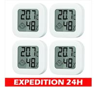 Thermomètre et hygromètre d'intérieur, 4 mini thermomètres numériques pour la maison, la chambre de bébé et le bureau.