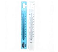 Thermomètre et hygromètre d'intérieur et d'extérieur avec colonne liquide rouge pour la maison, le bureau, la maternelle, la température et l'humidité à suspendre au mur, blanc et bleu (bleu)