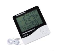 Thermomètre et hygromètre électronique pour htc-2 avec grand écran LCD, mesure de la température intérieure/extérieure avec sonde, montage mural ou pour support pour bureau, serre, réfrigérateur