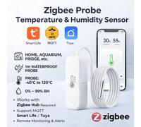 Thermomètre et hygromètre intelligents Zigbee avec sonde, détecteur de température des liquides pour piscine, réfrigérateur, congélateur, compatible 2MQTT TUYA Smart Life For zigbee 2mqtt