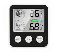 Thermomètre Et Hygromètre Numérique Lcd Avec Grand Écran, Température, Humidité, Indicateur De Confort Magnétique En °C/°F, Alarme De Dépassement De Limite, Batterie Pour Intérieur Et Extérieur.