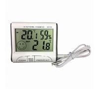 Thermomètre et hygromètre numérique pour Aquarium, Station météo filaire, capteur de température intérieure et extérieure, écran LCD avec sonde BLANC