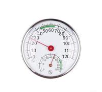 Thermomètre et hygromètre pour sauna - 0-120 °C Temp 0-100 % jauge d'humidité pour hammam, spa, serre, métal 125 x 125 mm