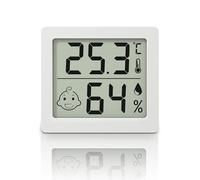 Thermomètre et hygromètre ultra-fins à grand écran de 3,1 pouces, thermo-hygromètre électronique domestique intérieur, affichage numérique de la température et de l'humidité (blanc)